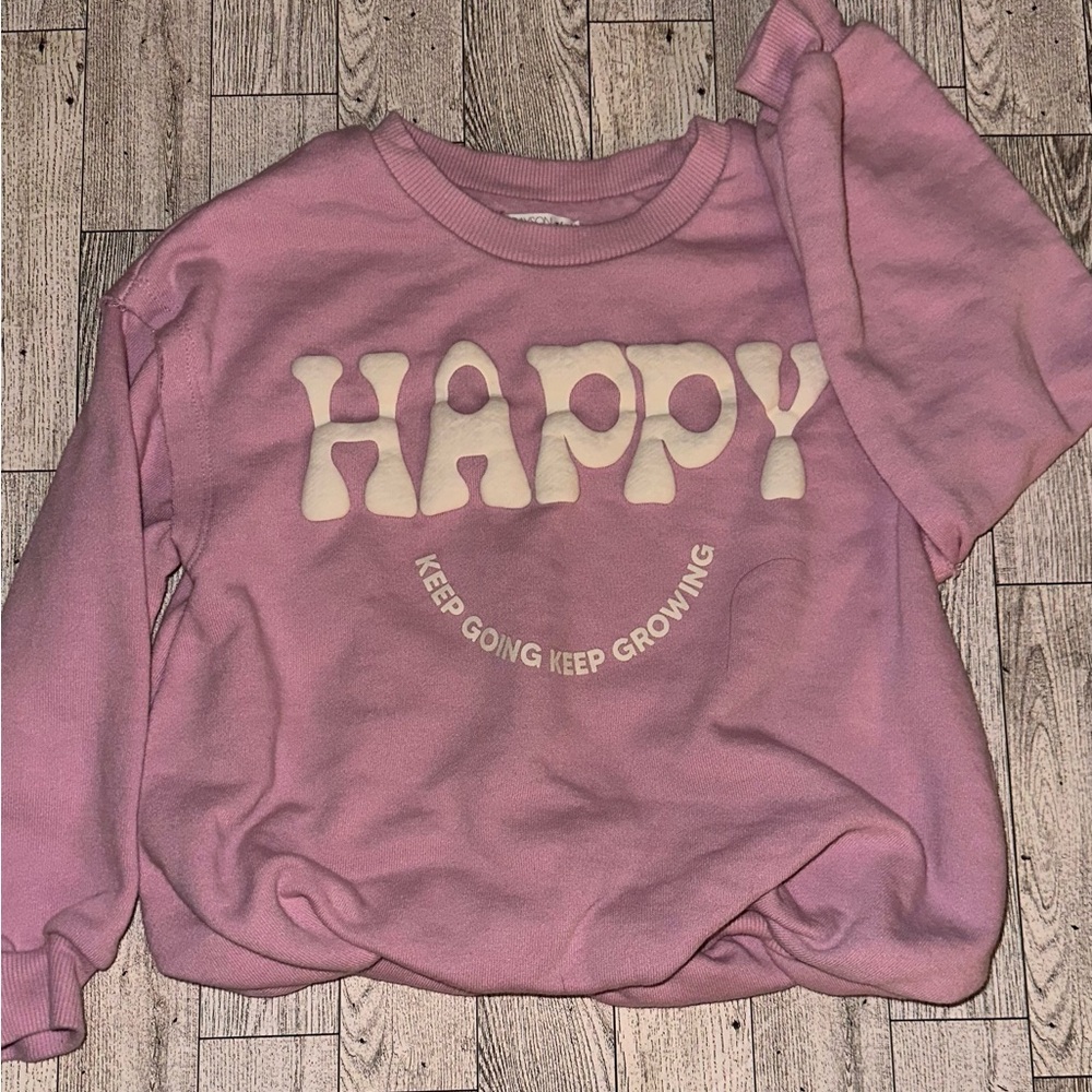 Grayson Mini Pink 'Happy' Sweatshirt - 5 (runs small)